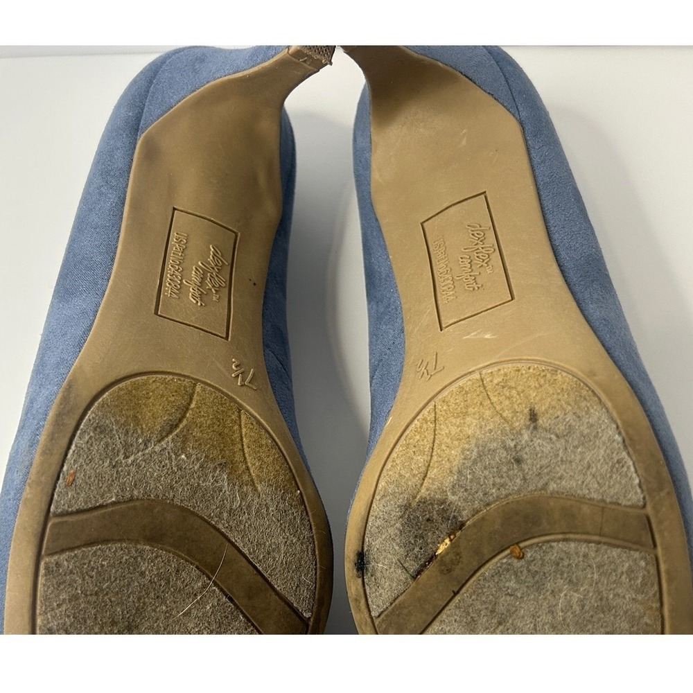 Dexflex Comfort Light Blue Suede Pumps Cushioned Insole Size 7.5 - Picture 6 of 9